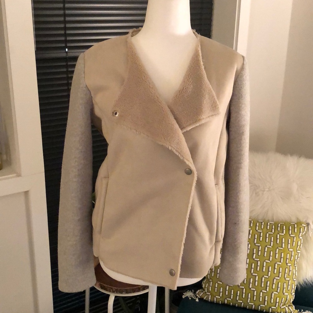 BB Dakota Faux Suede and Shearling Moto Jacket
